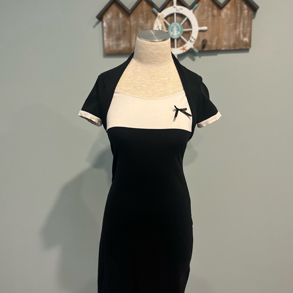 VENUS Black and White Halter Sheath Mini Dress also in Fushia and White